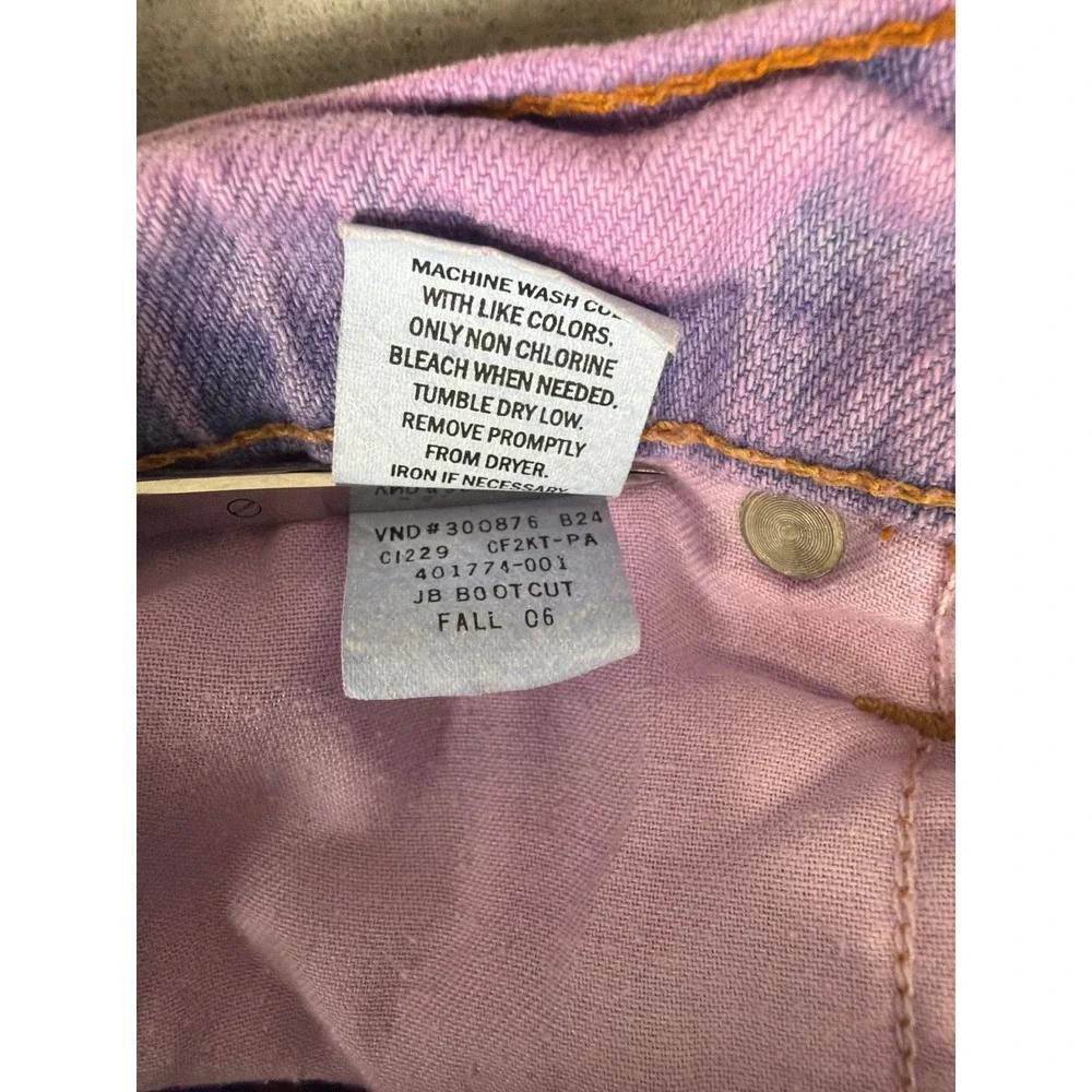 Old Navy OND Purple Acid Wash Cut Off Denim Shorts Women 4 Long Low Rise Stretch